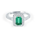Wholesale 925 Silver Diamond Rings Lab Created Emerald Gems Ring for Women