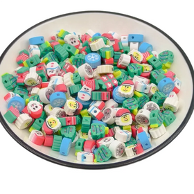 Hot Selling 10mm Christmas Themed Soft Clay Mixed Color Heishi Loose Beads Jewelry Making DIY Bracelet Necklace Earrings