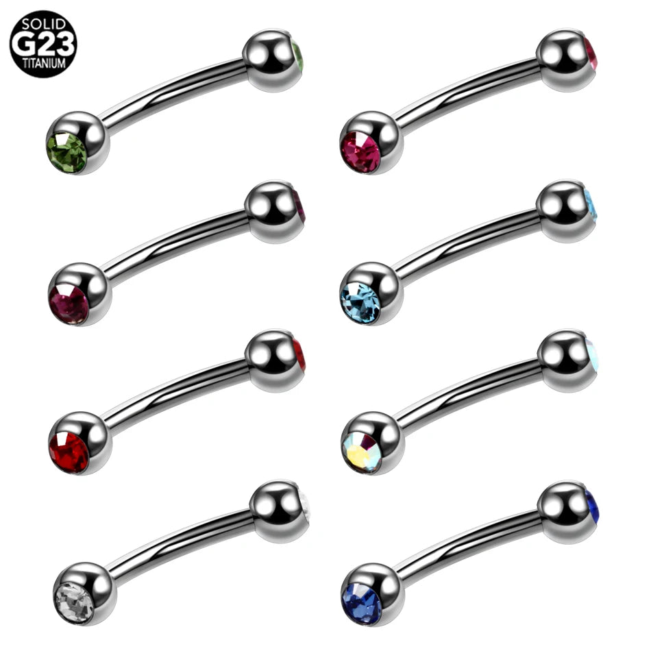 Titanium Eyebrow Banana Piercing Curved Barbell Lip Ring Daith Helix Rook Earring Cartilage Tragus Piercings Jewelry