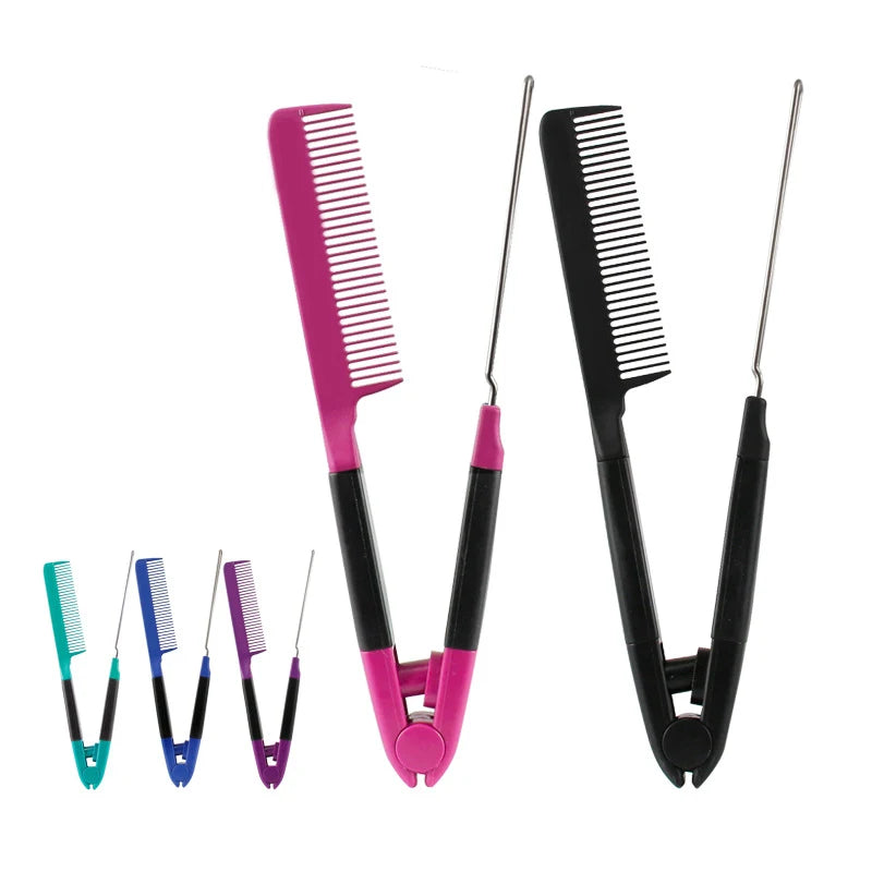 V-Shaped Salon Hair Straightening Comb Plastic Home Hair Styling Hair Brush