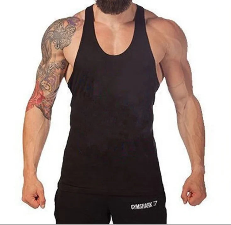 Gym Singlets Mens Tank Tops Cotton Stringer Bodybuilding and Fitness