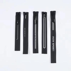 Custom Logo Waterproof Nylon Closed-End Long Chain Zipper 3# 5# Multi Color Printed Eco-Friendly Zippers for Bags & Apparel