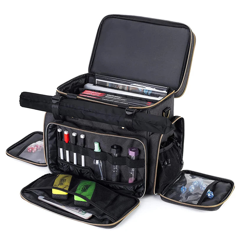 Large DND Game Tote - Tabletop RPG Organizer Bag for Dungeons & Dragons Miniatures & Accessories