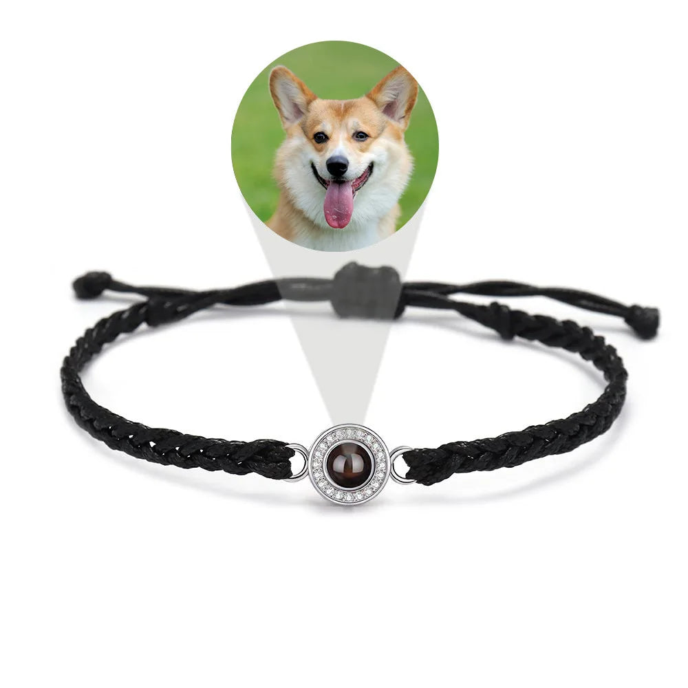 Hot Selling Copper Brass Zirconia Photo Projection Bracelet Christmas Present Gift Women Men Bracelet