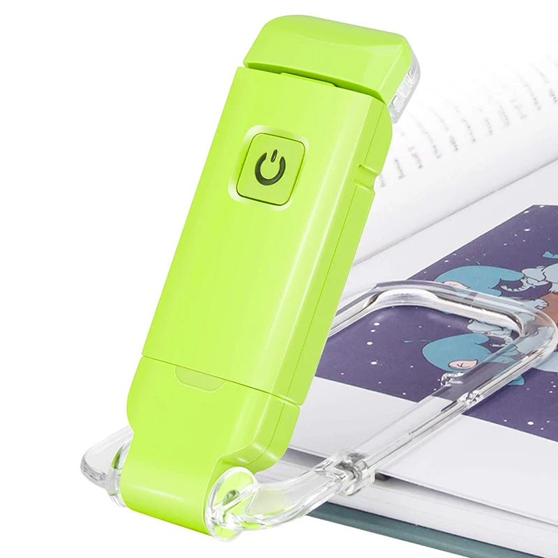 USB Rechargeable Warm White LED Book Light Mini Flexible Lamp with Clamp for Night Reading in Bed Lithium Battery for School Use