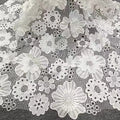 Wholesale Latest Swiss Quality 3d Handwork Applique  Floral White Heavy 3D Guipure Haute Dress Lace Fabric