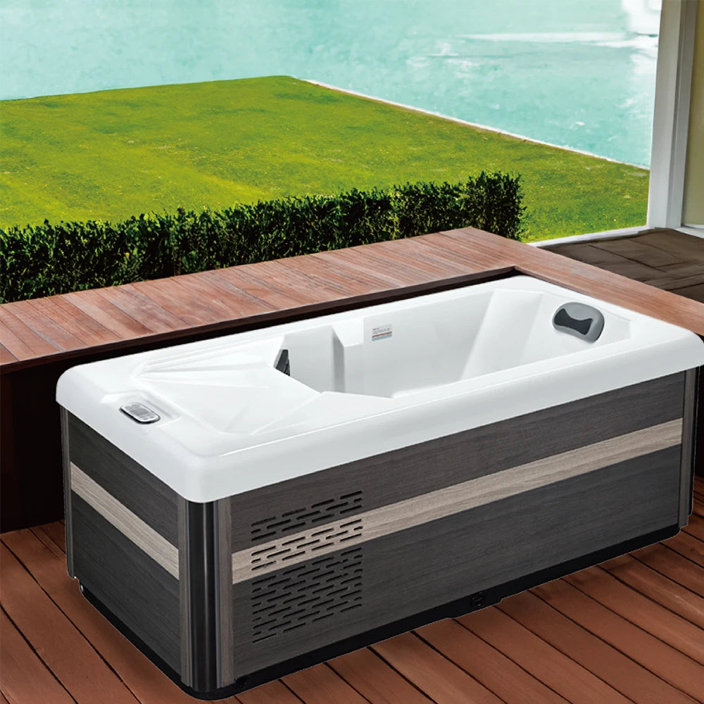 Sunrans Outdoor Acrylic Ice Bath Tub Body Relaxing Cold Plunge Tub with Chiller and Filter