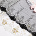 Luxury Embroidery Lace Mesh Plain Wedding Tulle Lace Fabric Lolita Border Mesh Headscarf Clothing Dress DIY