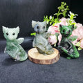 Natural GemStone Animal Crystals Carving Craft Fluorite Sculpture Labradorite Flying Dragon