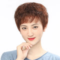 TP Wholesale Short Curly Hair with Oblique Bangs Human Hair Wigs Natural Chinese for Women PVC Bag Lace Front Wigs Transparent