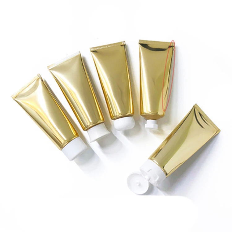 100ml ABL shiny gold Aluminum 100g Plastic Tube Empty Cosmetic packaging Squeeze Tube skin  Body Lotion hand cream tubes