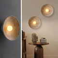 Indoor Decor Wall Lamps Retro Japanese Round Resin Wall Lamp Set of 2 Wabi Sabi Lamp for Hallway Bedroom Bedside Living Room