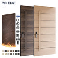 Canada Standard Bespoke Highest Quality Modern Solid Wood Panel Exterior Door Entrance Doors for House Wooden Front Entry Door