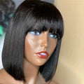 Wholesale 100% Peruvian Virgin Human Hair Natural Bone Straight Short bob Wig with Bangs High Density Vietnamese Bob Wig Vendors MegaBDM