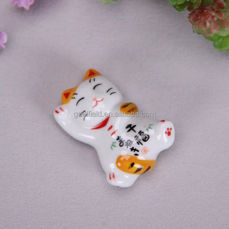 Lucky Cat Design 5 Poses Ceramic Chopstick Holders for Restaurant Hotel for Parties and Present