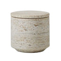Modern Natural Beige Marble Travertine Jars Customized Size Polished Waterproof Surface Finish for Villas