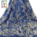 Bridal Bead Tulle Fabrics Luxury Heavy Beaded Fabric Women Sequin Lace Handmade Fashion Embroidered Pearl Lace Fabric