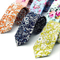 OEM ODM Custom Men's 100% Cotton Printed Floral Tie 2.36" Skinny Narrow Slim Necktie Various Designs