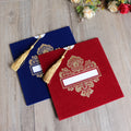Modern Luxury Wedding Invitation Card Velvet Pocket Envelope Card with Foil and Tassel