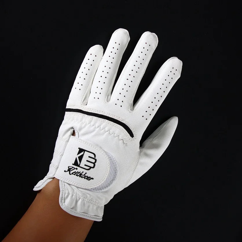 Cabretta Leather Men's Golf Gloves Durable and Comfortable Rain Grip Wear Resistant Left and Right Hand Flexible