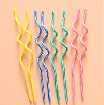Smokeless Popular Twisted Curve Art Cake Candle Party Cake Decor Color Noodle Happy Spiral Birthday Candles Nordic Slender