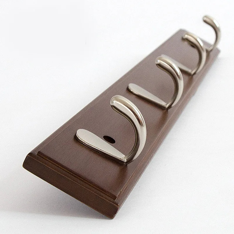 Factory Custom Logo Wooden Wall Mounted Hanger Hanging Storage Hooks for Kitchen and Bathroom Space-Saving Coat Rack