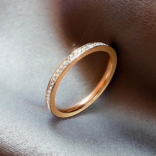 Wholesale Premium Couple Ring Jewelry Gift Stainless Steel Ring Light Luxury Full Diamond Ring for Women Girls