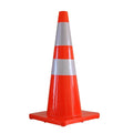 Traffic Cone - 28 Inch White Flexible PVC with Reflective Strip for High Visibility Safety MegaBDM