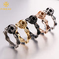 Vintage Punk Gothic Fashion Jewelry Stainless Steel Black Gold Plated Gothic Men Skull Rings