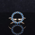 Starsgem  Engagement Ring 10k 14K 18K Pure Gold 2.0mm  Halo Blue HPHT CVD Diamond Rings
