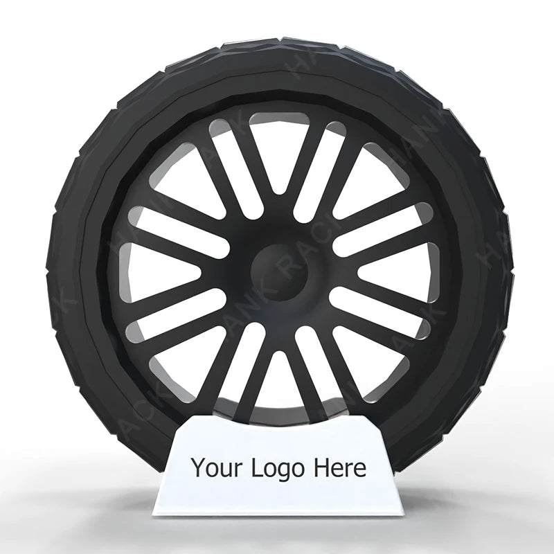 Customized Portable Retail Store PP Plastic Tire Wheel Display Floor Standing Auto Tyre Stand with Adjustable Width