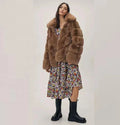 Faux Fur Hooded Plus Size Trench Coat Winter Women's 2022 New Style
