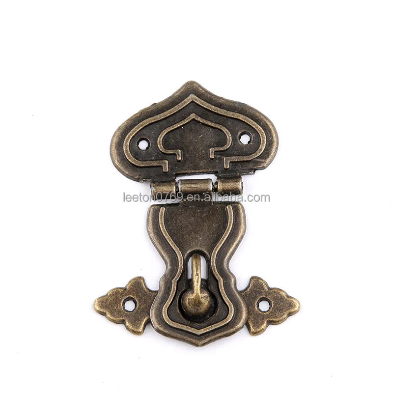 Stock Supply Box Accessories 48 X 64mm Traditional Designed Zinc Alloy Gold and Antique Brass Wooden Box Metal Lock