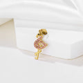 Wholesale Jewelry 18K Gold Plated Fashion Jewelry 2024 Stainless Steel Metal Flamingo Charm Pendant Cubic Zircon Stone Pendant