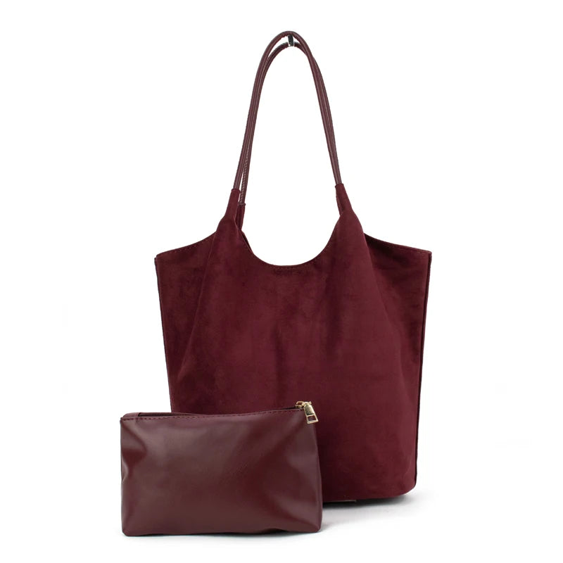 New Fashion Handbags Ladies Shoulder Women Hand Bags Vintage Suede Leather Women's Hobo Tote Bags Bucket Girls Shopping