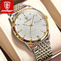 POEDAGAR 994 Mens Luxury Fashion Business Wristwatches Stainless Steel Strap Waterproof Quartz Watches for Mens