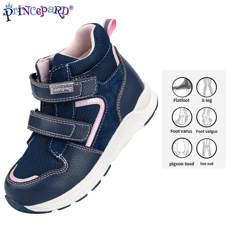 Princepard Winter Sneakers for Girls Factory Supplied Orthopedic Shoes with Arch Support Fashionable and Trendy for Kids