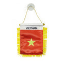 Custom Logo Digital Printing Satin Material Hanging  Vietnam Pennant Flag for Car Rearview Mirror and Home Decoration