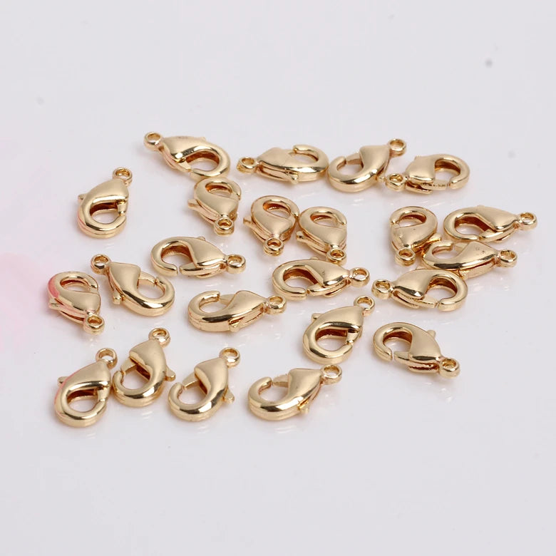 Wholesale Simple Style 14k & 18k Gold Color Retention Brass Lobster Clasp for Jewelry Making