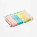 Color Gift Acrylic Lucite 28 Pieces Blocks Dominos Set Box