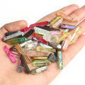 10pcs White Quartz Top Drilled Graduated Stick Point Pendants Beads Natural Clear Crystal Loose Beads for DIY Necklace