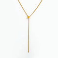 Joolim Jewelry Dainty Chain Y Tassel Bead Necklace 18K Gold Plated Stainless Steel Adjustable Trendy Necklace