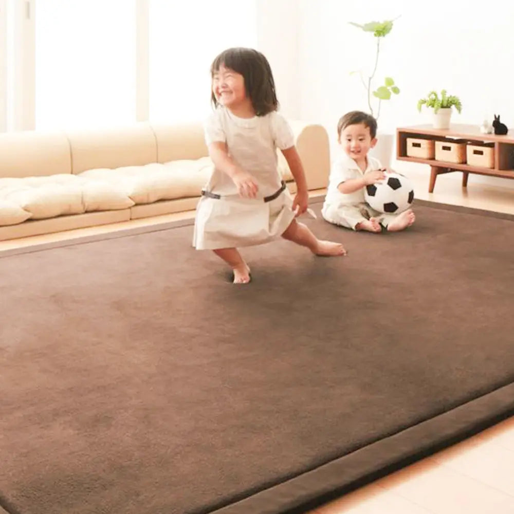 Cozy Coral Velvet Soft Thick Tatami Mat Crawling Kid's Play Mat Playpen Gym Activity Children's Carpet