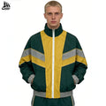 Custom Stand Collar Neck Color Block Patch Work Windbreaker Track Jacket for Men