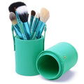 Latest 12 Makeup Brushes Beauty Tools PU Cylinder Makeup Brushes Professional Makeup Tools Set