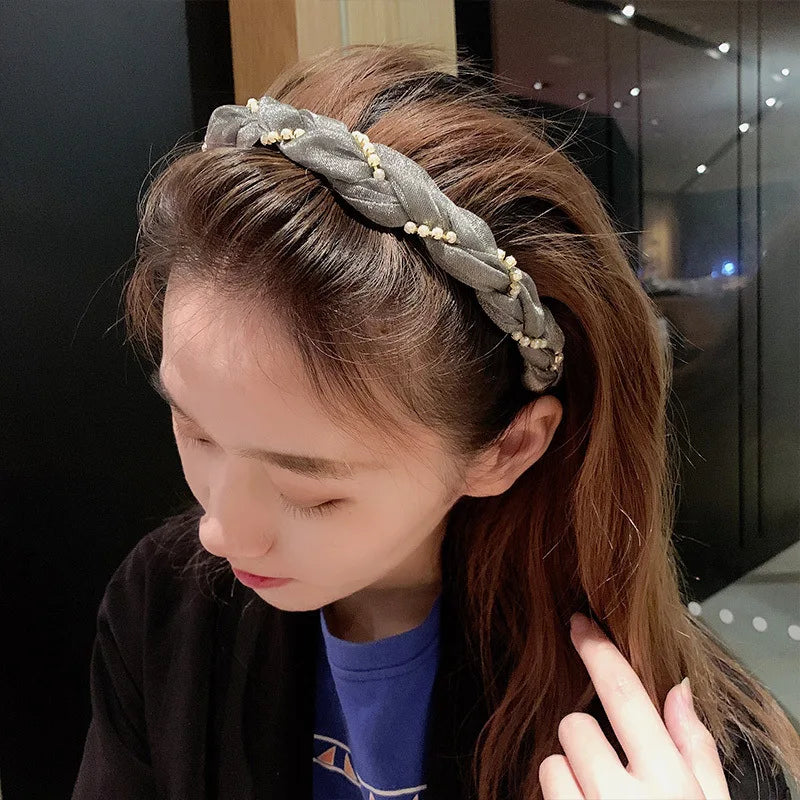Women Headband Simple Cross Twisted Head Hoop  Thin Hair Hoop Non-slip Hairbands With Teeth Hair Accessories
