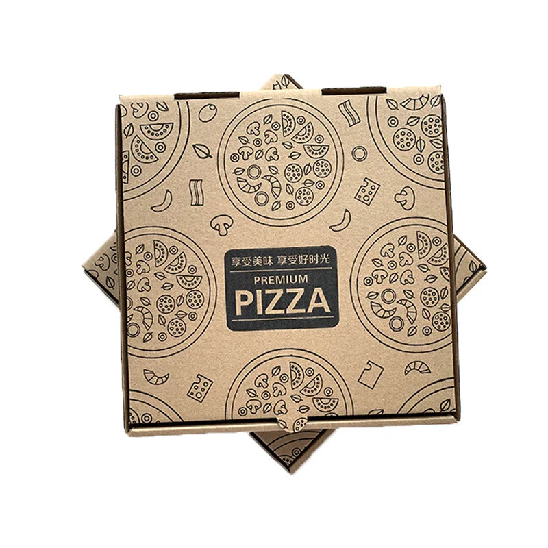 Golden Ocean Wholesale Custom Logo Corrugated Kraft Paper Pizza Packing Carton Boxes