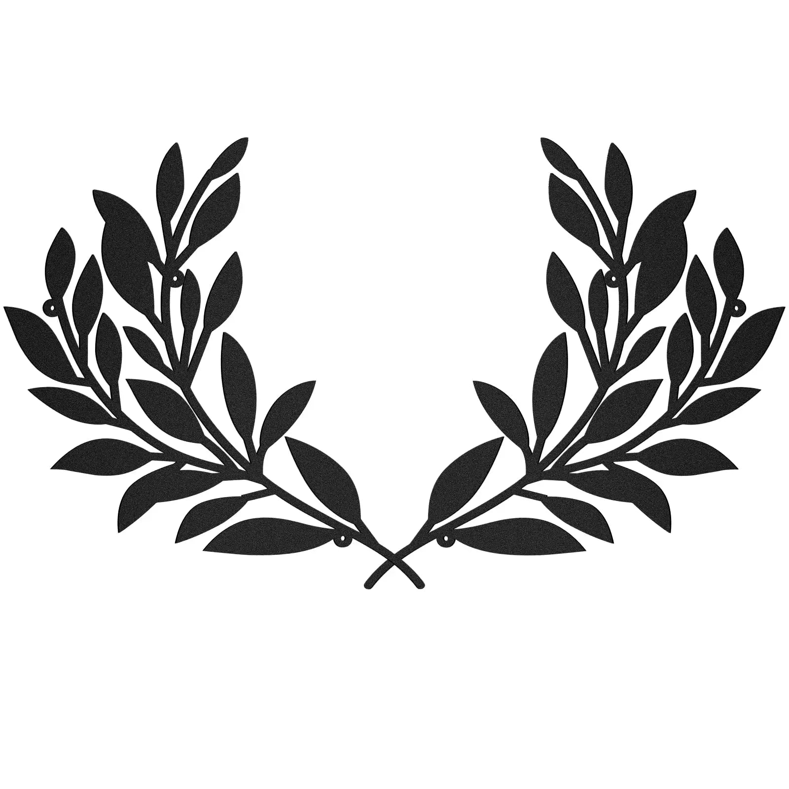 Metal Olive Tree Leaf Wall Decor Vine Branch Leaf Art Deco Cast Iron Scroll Sculptures Black Modern Hanging Birthday Home