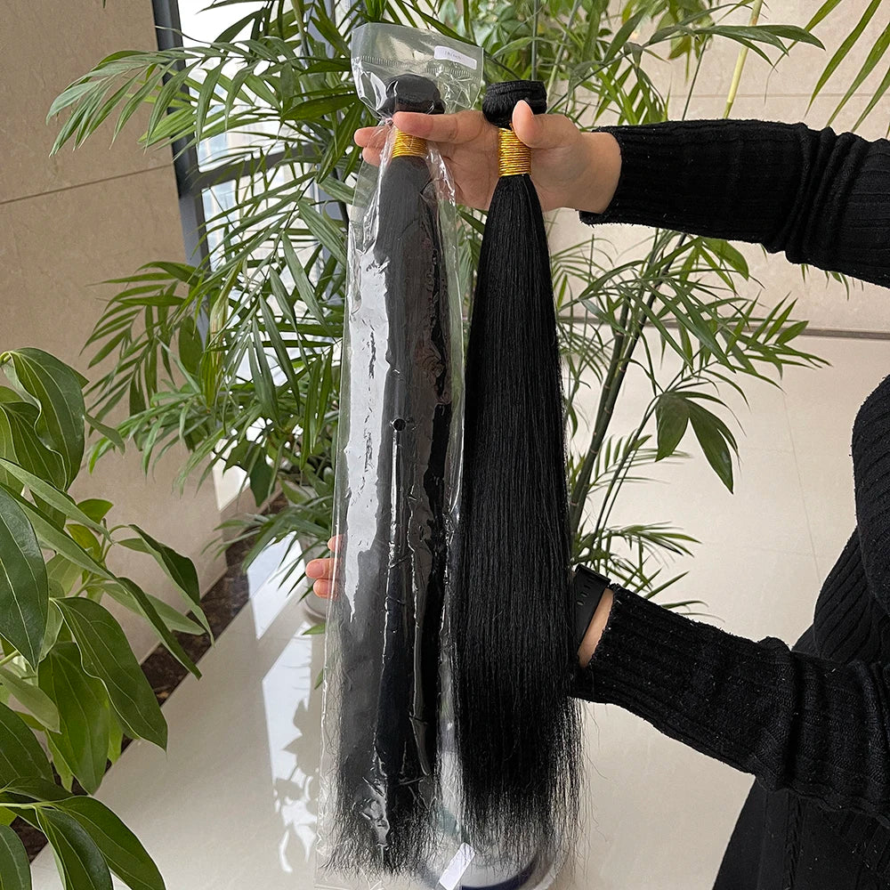 Wholesale Heavy Yaki Raw Indian Human Hair Light Yaki Double Drawn Cuticle Aligned Unprocessed Raw Virgin Indian Hair Vendor