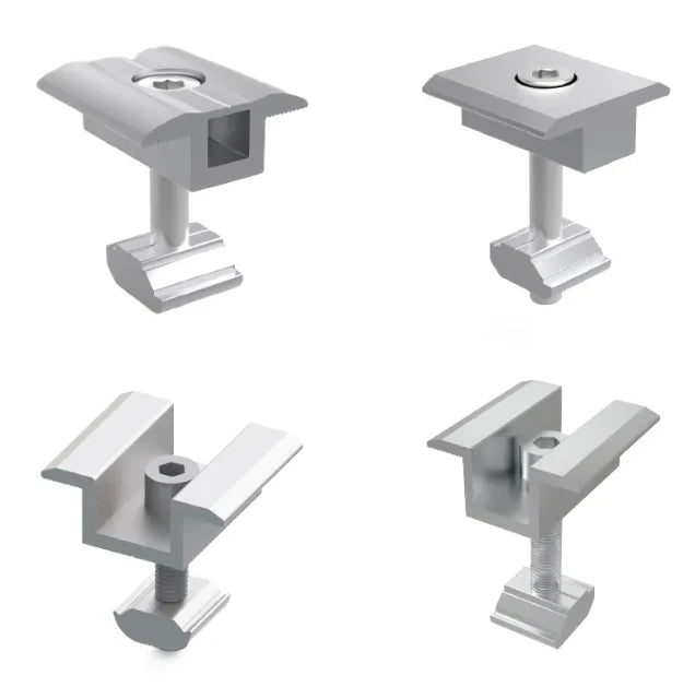 End Clamp Solar Rail Mounting Bracket Panels Solar Aluminum Solar Panel Roof Mount System